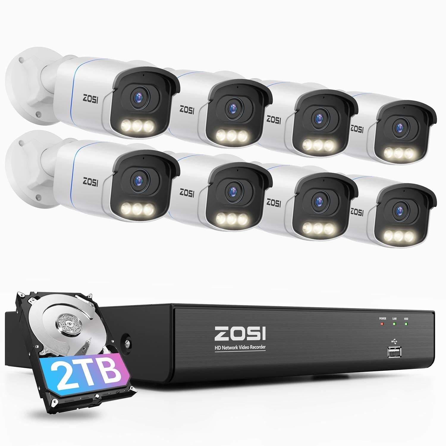 AI防犯カメラ 屋外 4K C186 Aurora Lux POE給電バレット型 夜間