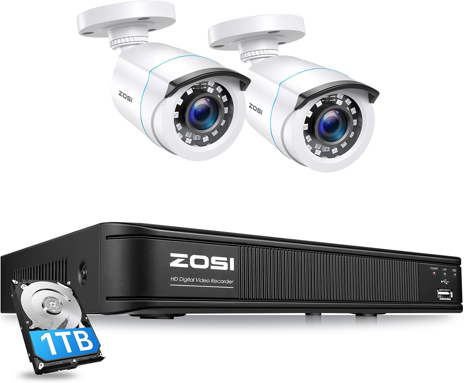 ZOSI 公式】アナログ ・防犯カメラ ・屋外・ 防犯カメラレコーダー