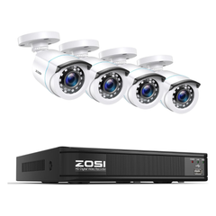 C106 AI搭載 屋外防犯カメラ2/4/8台セット 200万画素フルHD 8chレコーダー付 HDD有無選択可  スマホ連動 動体検知