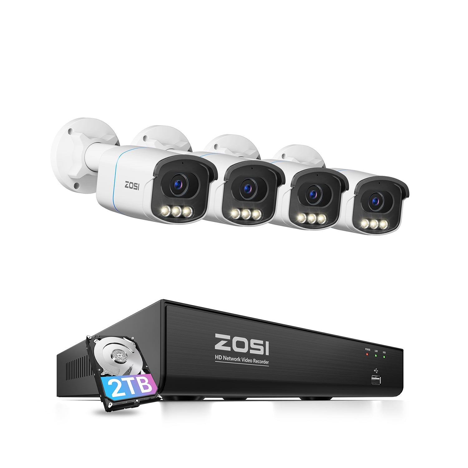 ZOSI 公式】防犯カメラ 屋外 家庭用 防犯カメラ poe セット 防犯カメラ