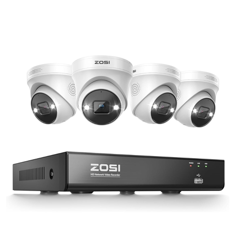 【スターライト暗視】C225 PoE 500万画素 防犯カメラ 8CHカメラセッ(イーサネットケーブルとハードドライブは付属していません。)