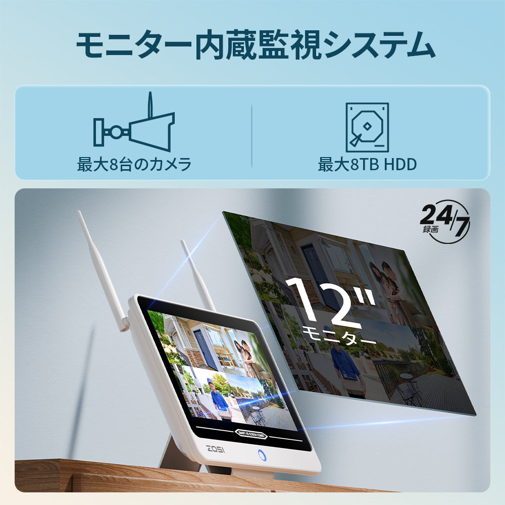 【開封・未使用】防犯カメラセット ワイヤレス モニター付き 300万画素 Amazon.co.jp: 【ダブルアンテナ信号強化・500万画素対応・AI