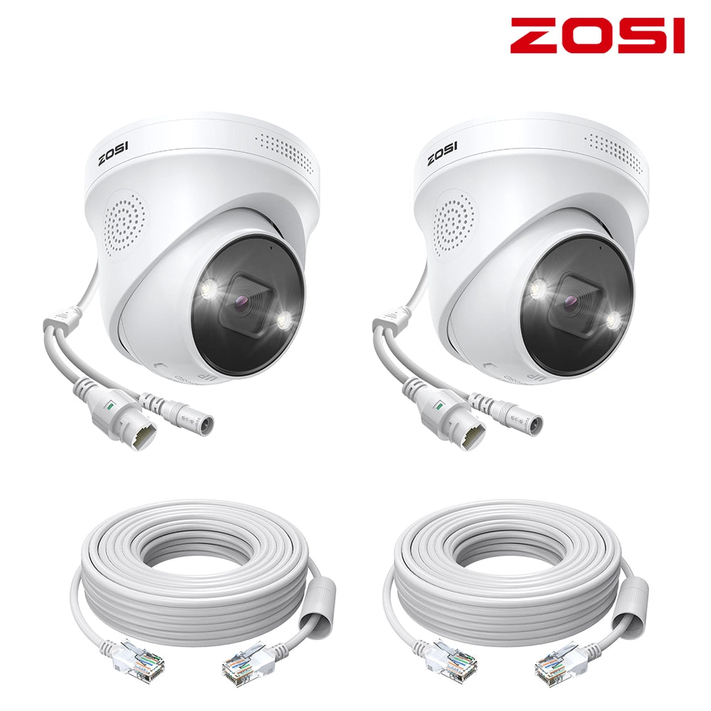 ゾシ(ZOSI) 防犯カメラPoE 800万画素 IPC-2258Y-W C225 ZM2258】POEセットC225防犯カメラ2/4台 800万画素ドーム型+