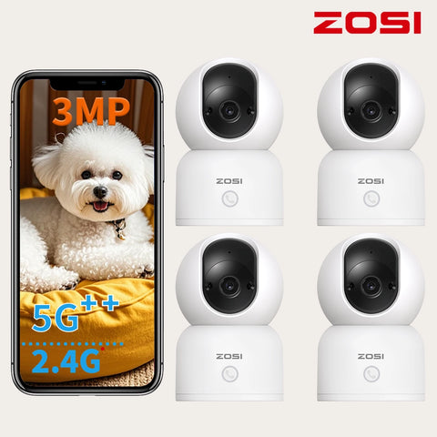 C518 300万画素 見守りカメラ4台 ペット 子供 老人 見守り 2.4GHz 5GHz対応 監視カメラ 室内 アレクサ対応 SDカード256GB＆クラウド対応