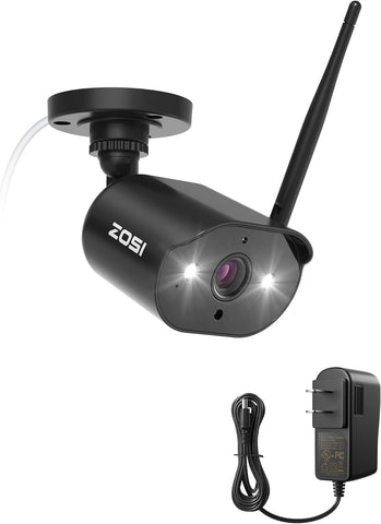 C302 300万画素 防犯カメラワイヤレス 増設用 アダプター付き ブラック