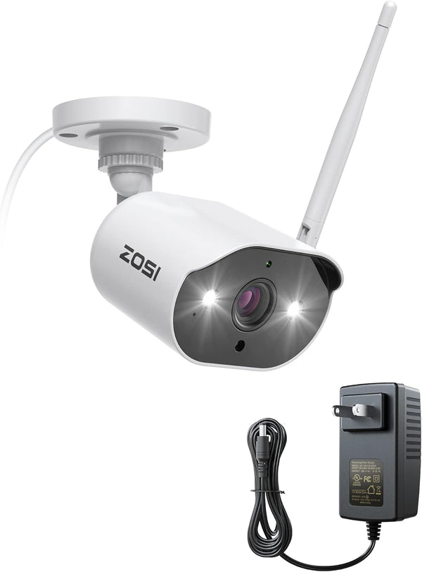 C302 300万画素 防犯カメラワイヤレス 増設用 アダプター付き ホワイト
