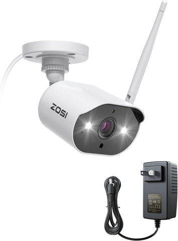 C302 300万画素 防犯カメラワイヤレス 増設用 アダプター付き ホワイト