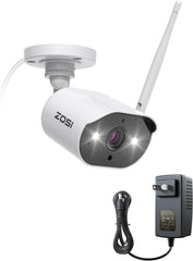 C302 300万画素 防犯カメラワイヤレス 増設用 アダプター付き ホワイト