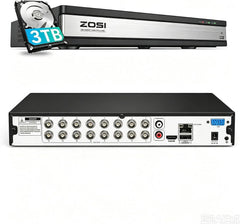 「翌日配送」《AI検知強化》ZR16FK 16CH防犯レコーダー HDD 3TB選べる HDD最大8TB拡張 同軸/AHD/TVI/CVIマルチ規格対応｜1080p高画質 3DNR フルHD録画 スマホ遠隔監視 スマホ連携 工事不要