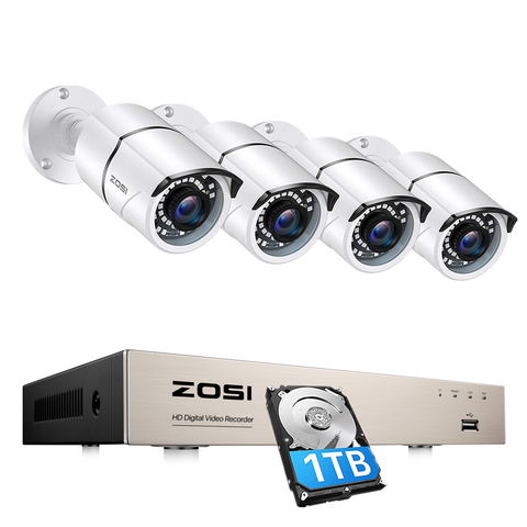 C261 200万画素 AI検知機能搭載 8chレコーダー内蔵0/1TB金属製 防水防塵設計 フルHD録画 スマート遠隔監視対応 C261