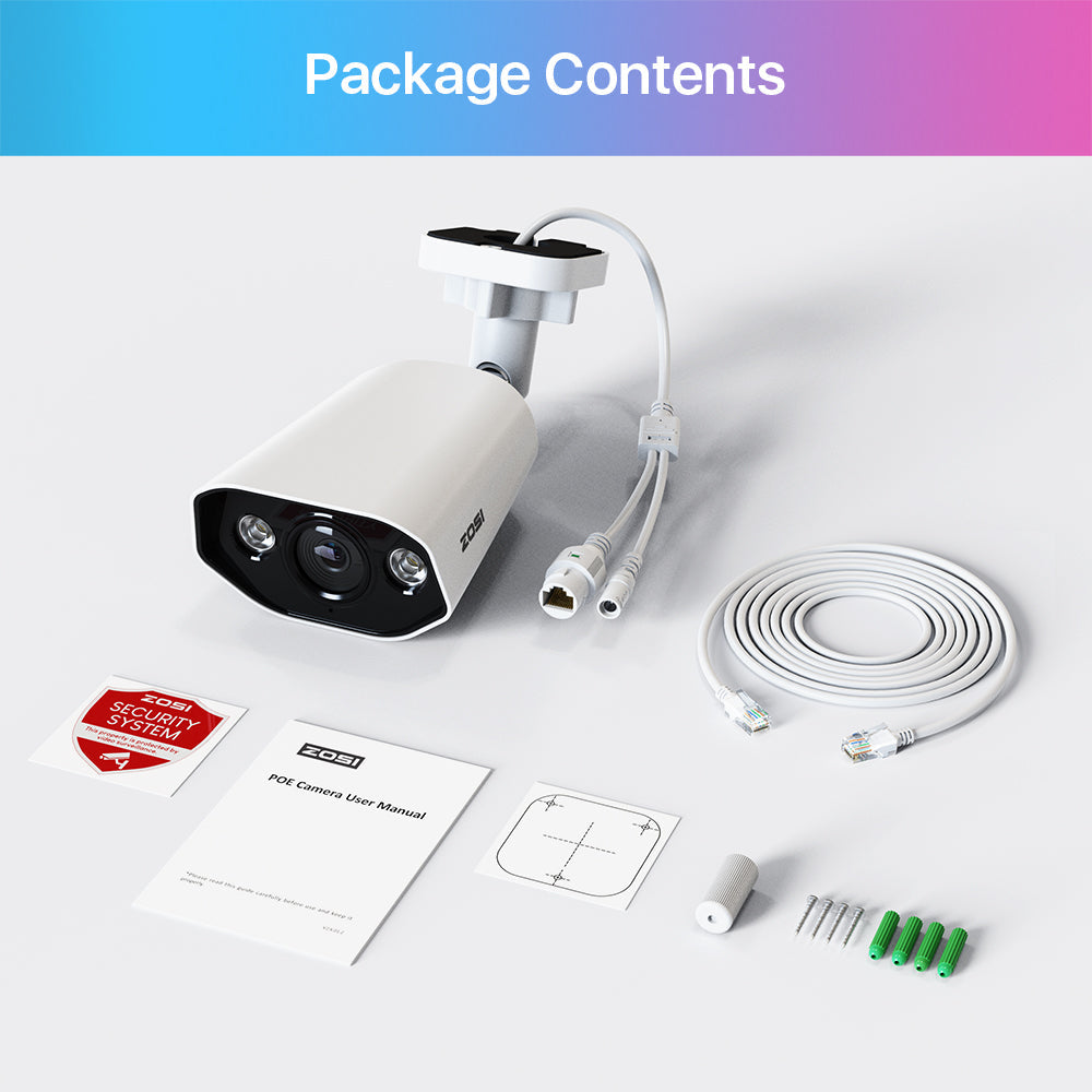 4K/8MP]C182 Bullet PoE Security IP Add-on Camera - ZOSI ZG1828D