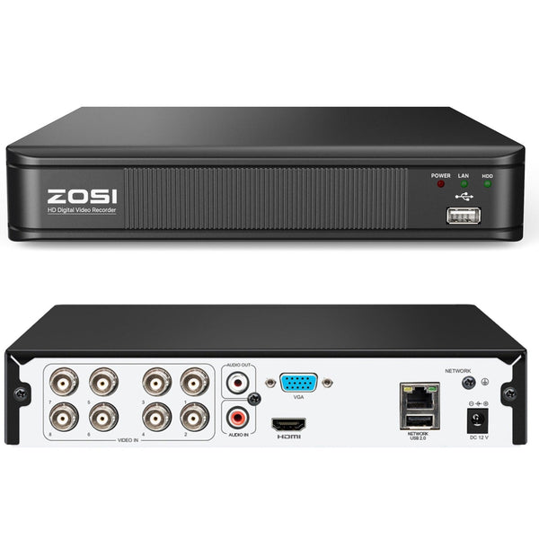 【翌日配送】ZR08VM AI搭載 8ch防犯カメラレコーダー アナログ/CVI/TVI/AHD多規格対応 フルHD1080P スマホ遠隔操作 HDD別売(1TB/2TB選択) モーション検知 同軸カメラ対応 最大8台接続 自動上書き録画